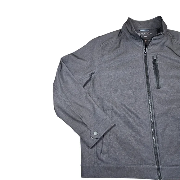 Nautica Softshell Bonded Fleece Gray Jacket Weather/Wind Resistant, Men's XXL - Picture 2 of 10